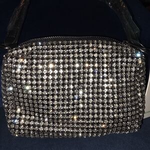 Dazzling Silver Crystal Women's Clutch